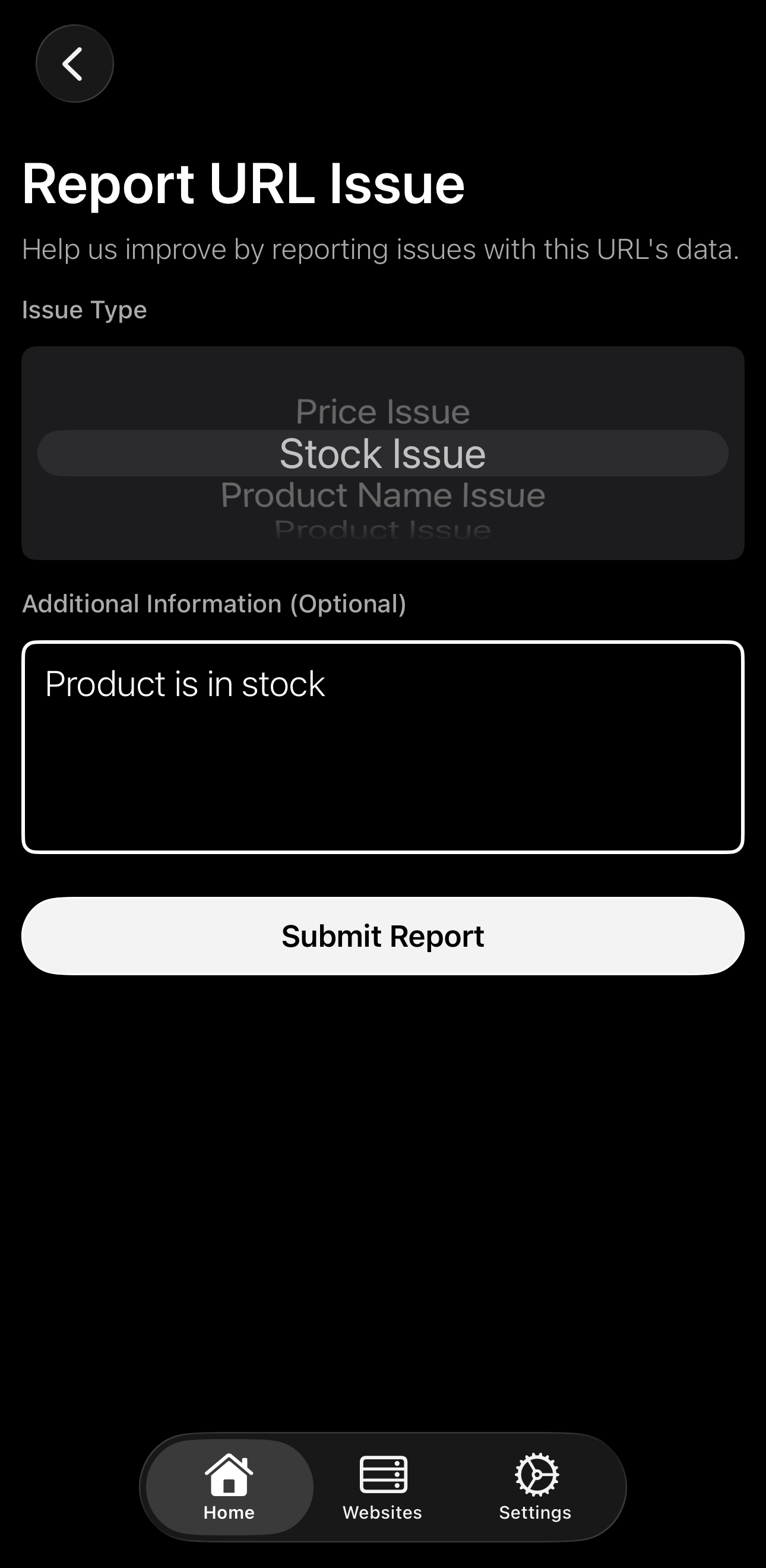 Report product issue